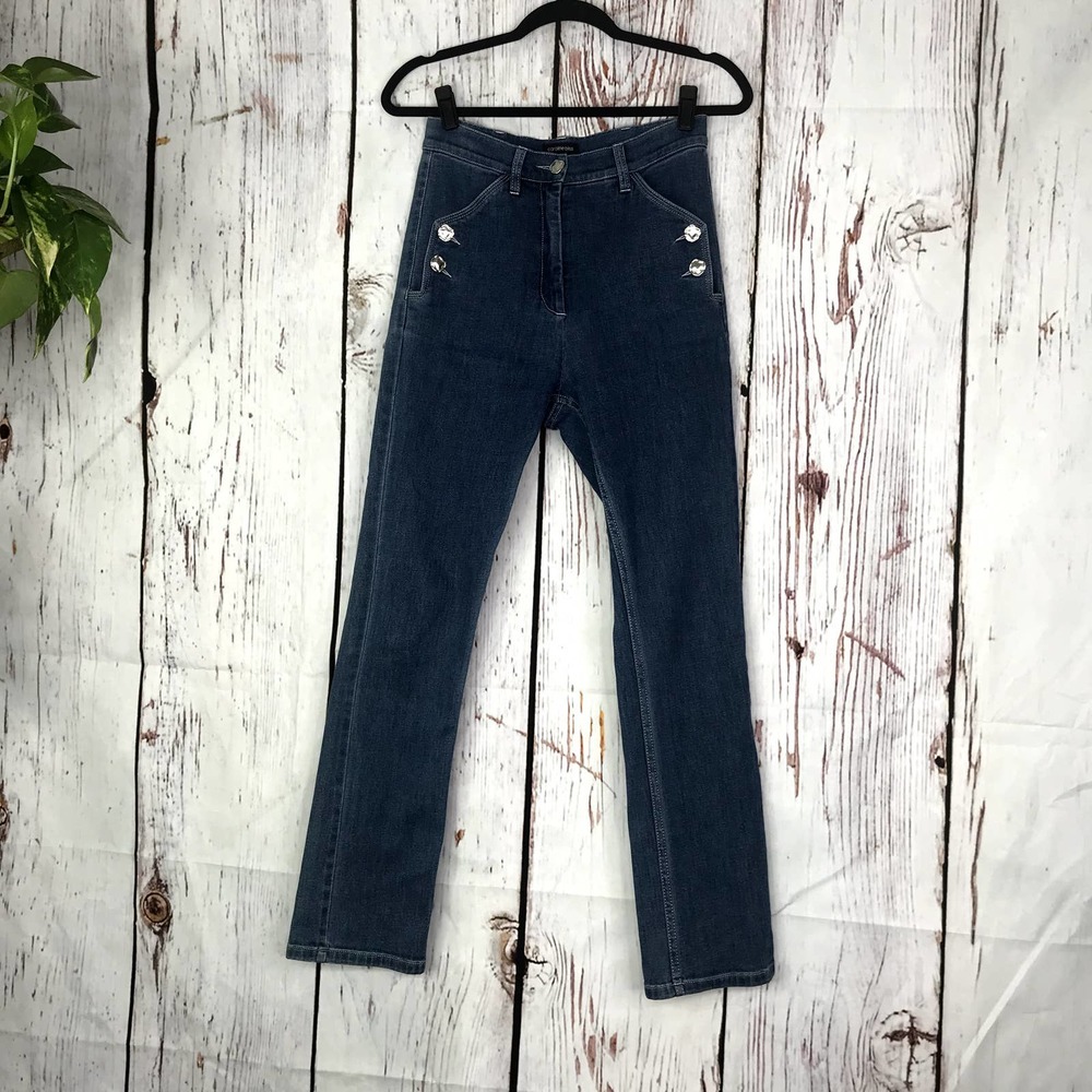 Caroline Biss high rise dark wash straight leg jeans - Size 4 US